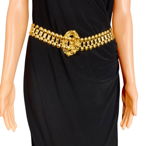 Vintage Y2K Gold Belt Hip Belt Adjustable Heavy Metal Grunge Revival 90s Edgy - Picture 1 of 4